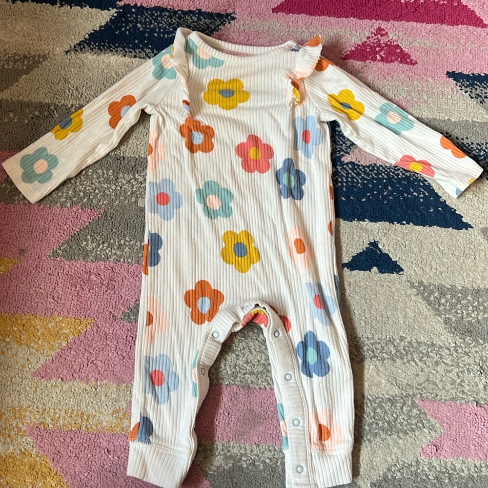 Daisy ribbed one piece